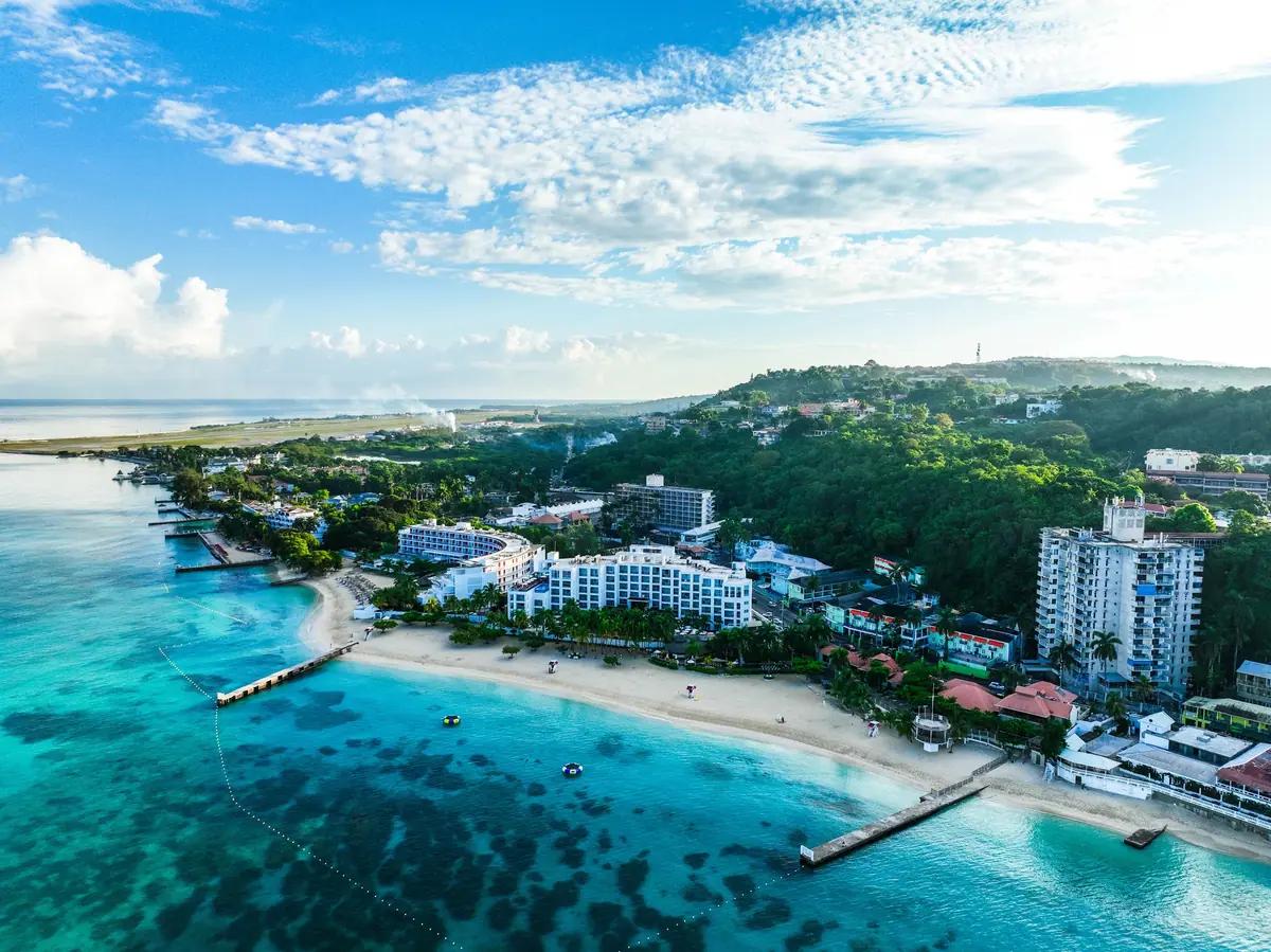 Beachfront resorts along the Montego Bay hotel strip