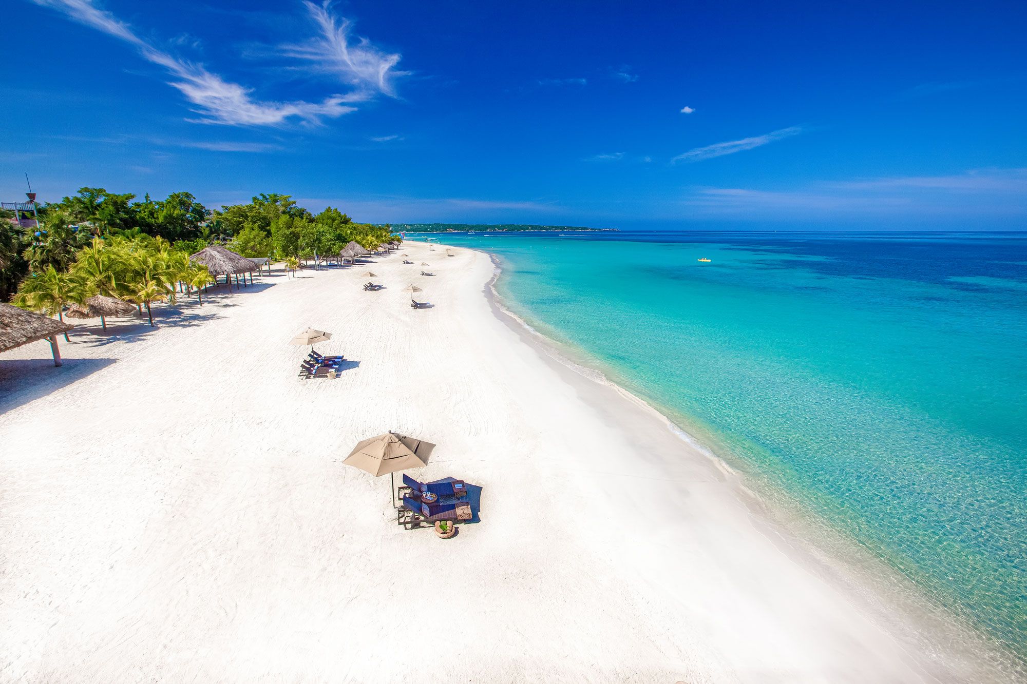 Seven Mile Beach in Negril — white sand and calm turquoise water